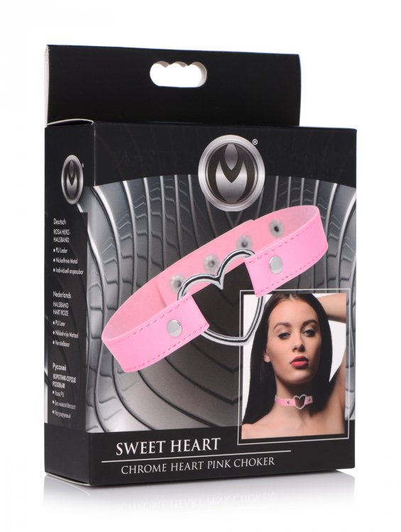 Master Series Dark Heart Chrome Heart Pink Choker