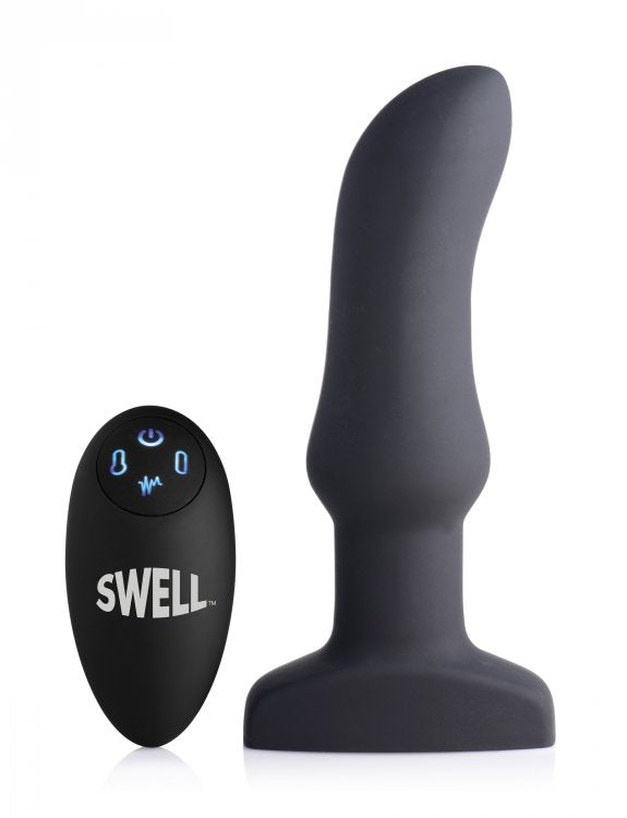 Swell 10x Silicone Inflatable & Vibrating Curved Anal Plug