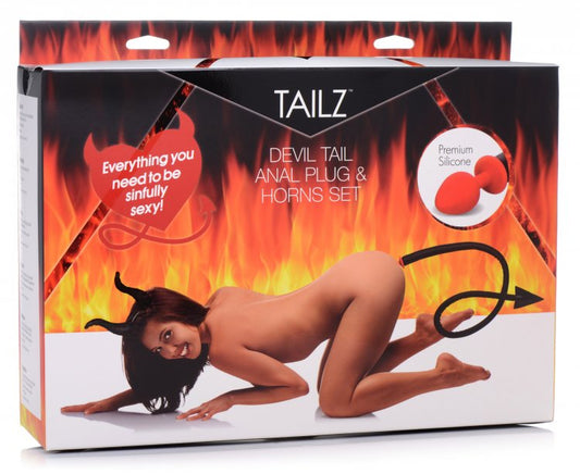 Tailz Devil Tail Anal Plug & Horns Set