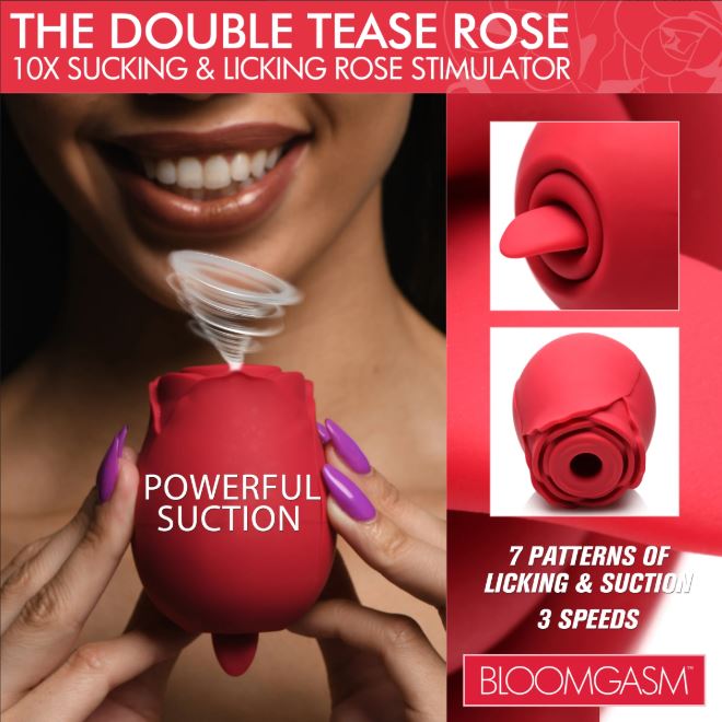 The Double Tease Rose 10x Sucking & Licking Rose Simulator