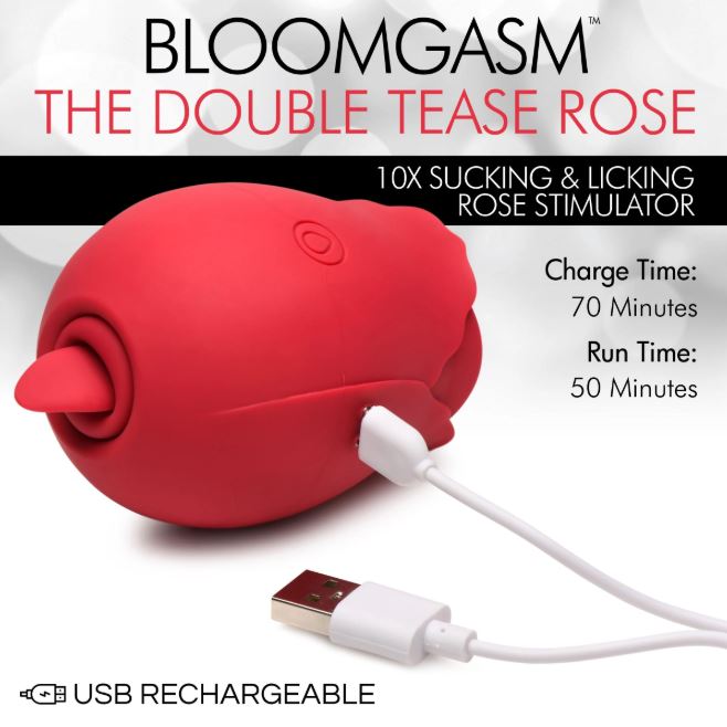 The Double Tease Rose 10x Sucking & Licking Rose Simulator