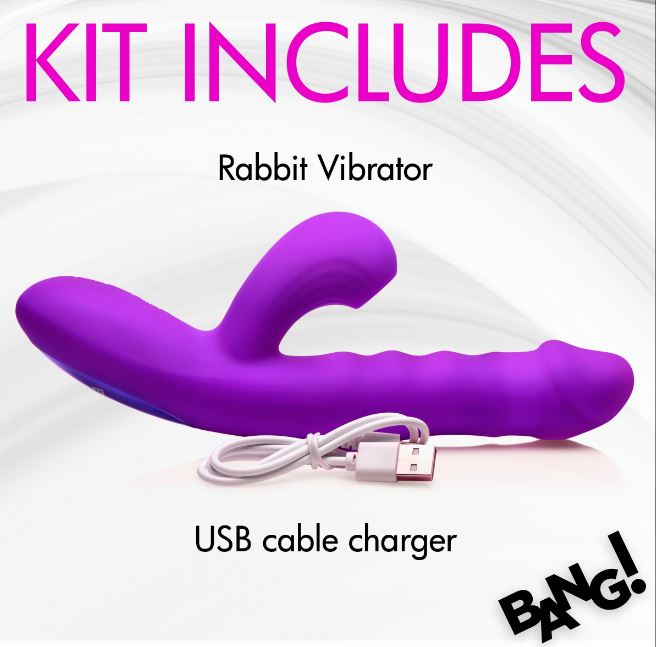 Thrusting & Sucking Rabbit Vibrator Purple