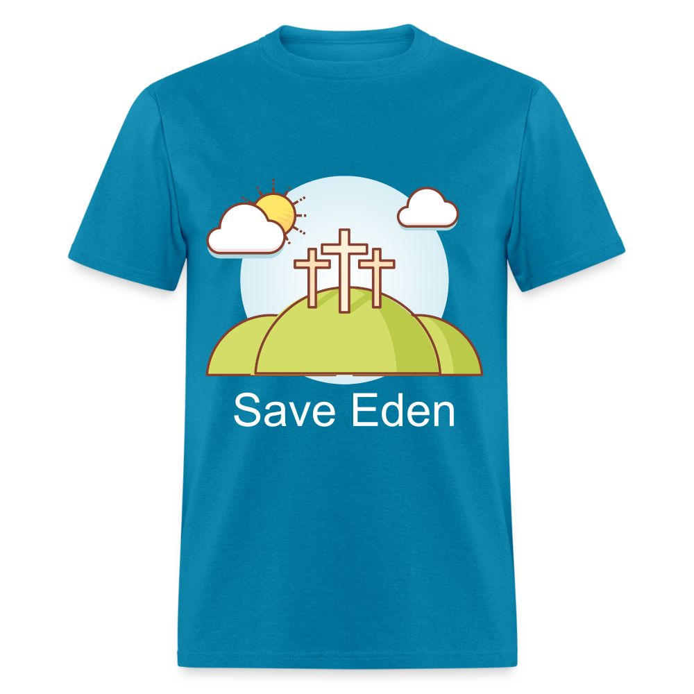 Save Eden Fundraiser Classic T-Shirt - turquoise  Benefits Eden Cemetery at Lake Rabun in Lakemont Georgia, Rabun county