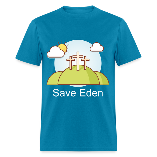 Save Eden Fundraiser Classic T-Shirt - turquoise  Benefits Eden Cemetery at Lake Rabun in Lakemont Georgia, Rabun county