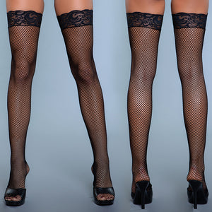 BeWicked Kiss Goodnight Thigh Highs-Black O/S