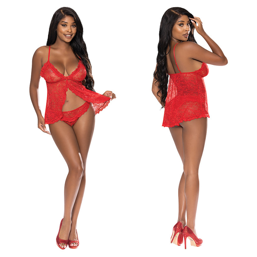 Magic Silk Babydoll & Panty Set-(Red or Black)