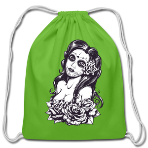 La Catrina Cotton Drawstring Bag - clover