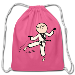 Karate Kid Cotton Drawstring Bag - pink