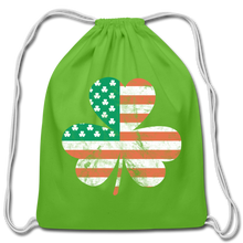 Lucky Irish American Clover Cotton Drawstring Bag - clover
