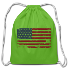 American Flag Cotton Drawstring Bag - clover