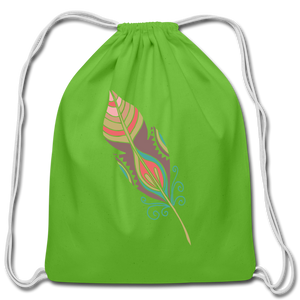 Feather Cotton Drawstring Bag - clover