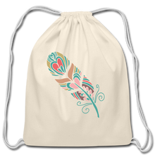 Feather Colors Cotton Drawstring Bag - natural