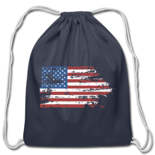 Faded Glory American Flag Cotton Drawstring Bag - navy