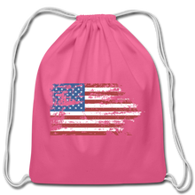 Faded Glory American Flag Cotton Drawstring Bag - pink