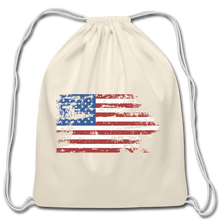 Faded Glory American Flag Cotton Drawstring Bag - natural