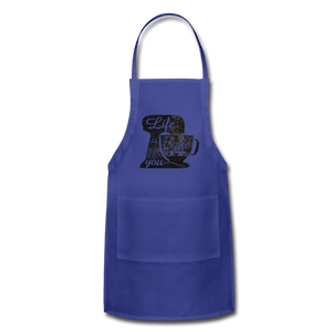 Life is What you Bake It Adjustable Apron - royal blue
