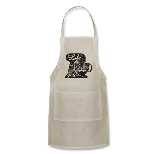 Life is What you Bake It Adjustable Apron - natural