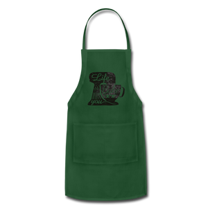 Life is What you Bake It Adjustable Apron - forest green