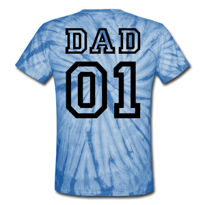 #1 Dad Unisex Tie Dye T-Shirt - spider baby blue