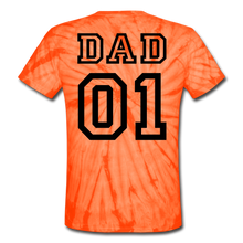 #1 Dad Unisex Tie Dye T-Shirt - spider orange