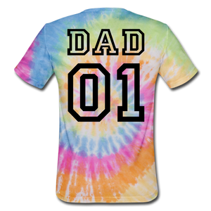 #1 Dad Unisex Tie Dye T-Shirt - rainbow