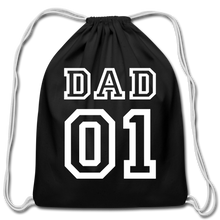 #1 Dad Cotton Drawstring Bag - black