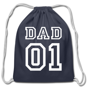 #1 Dad Cotton Drawstring Bag - navy