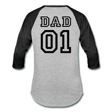 #1 Dad Baseball T-Shirt - heather gray/black