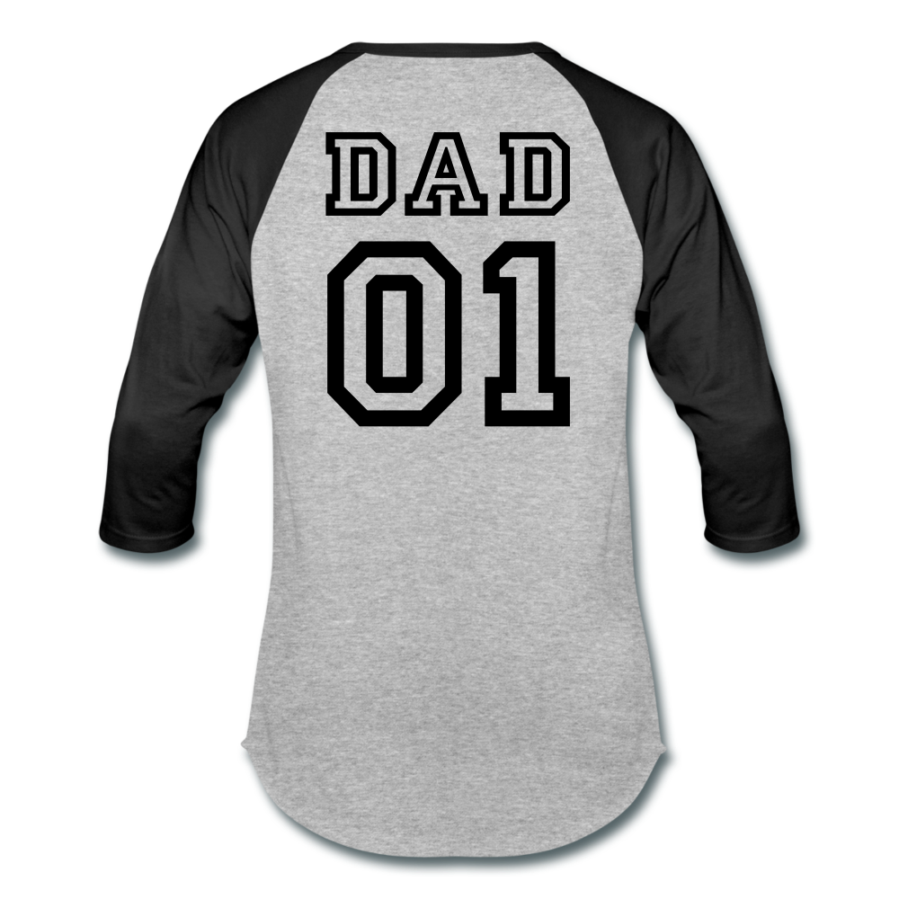 #1 Dad Baseball T-Shirt - heather gray/black