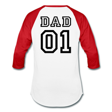 #1 Dad Baseball T-Shirt - white/red