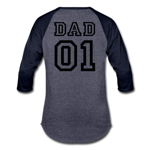 #1 Dad Baseball T-Shirt - heather blue/navy