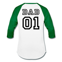 #1 Dad Baseball T-Shirt - white/kelly green