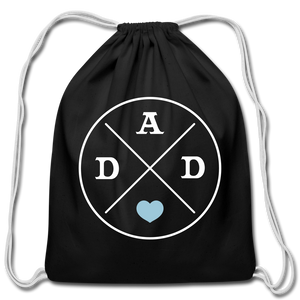 Dad Father's Day Cotton Drawstring Bag - black